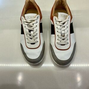 Tod's White and Gray Athletic Shoes